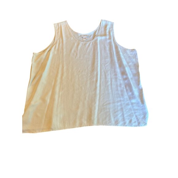 Avenue Womens Plus Size Tank Top 30/32 100% Silk Beige Sleeveless Lightweight - Picture 1 of 4